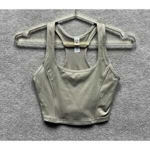 Vitality Shirt Women Small Beige Crop Tank Top Everyday Athleisure Yoga Run